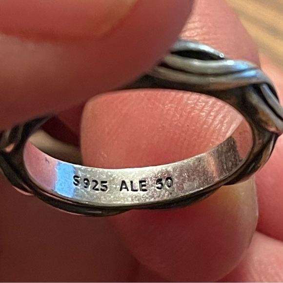 925 Sterling Silver Pandora Wave Ring Size 4 - Picture 2 of 4